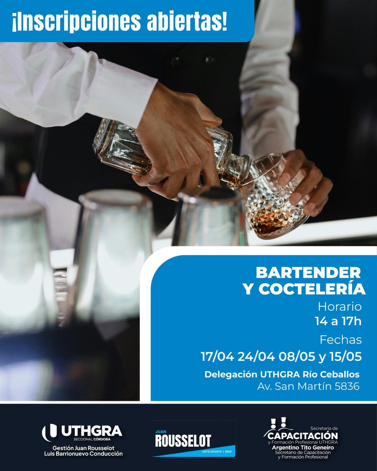 Nuevo Curso de Bartender y Coctelería en Río Ceballos